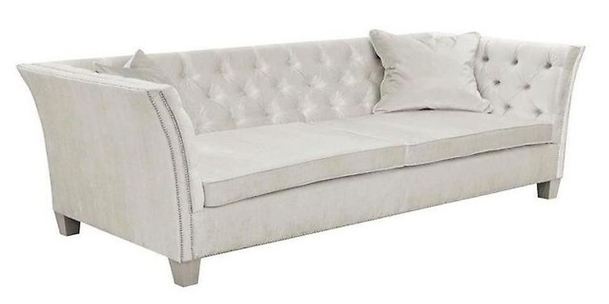 Xlmoebel 2-Sitzer Chesterfield Zweisitzer in Hellgrauem Stoff - Design-Pols günstig online kaufen