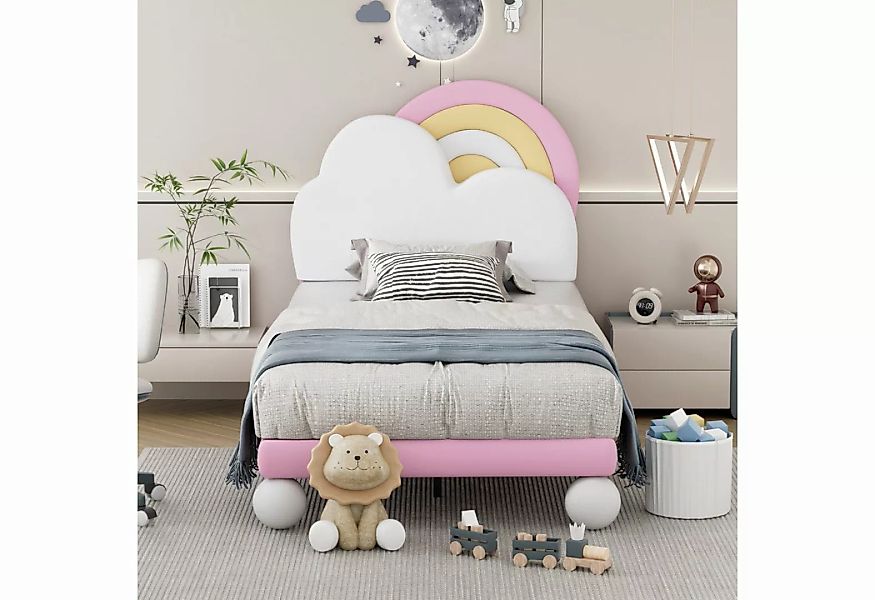 MODFU Polsterbett mit Lattenrost und Kopfteil (Kinderbett), 90 x 200 cm ohn günstig online kaufen