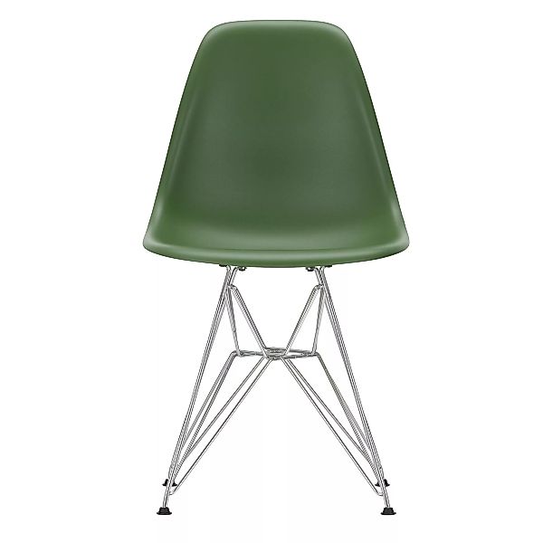 Vitra - Eames Plastic Side Chair DSR Gestell verchromt - forest/Sitzfläche günstig online kaufen