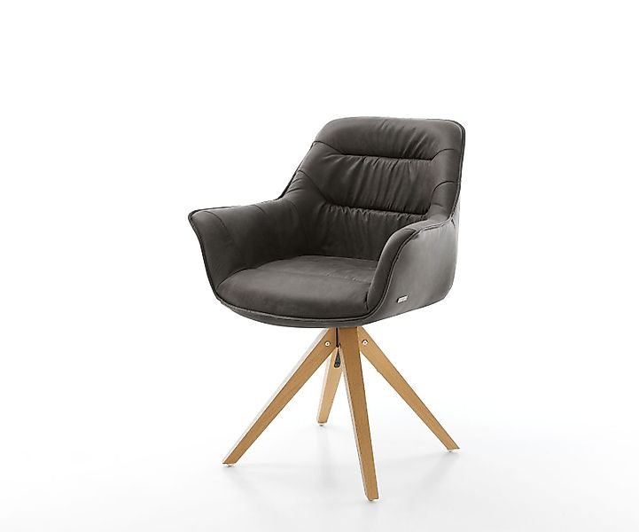 Esszimmerstuhl Kaira-Flex Mikrofaser Anthrazit Vintage Holzgestell kantig N günstig online kaufen
