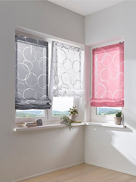 Rollo Raffrollo ., heine, halbtransparent, Ösen mit Fensterhaken günstig online kaufen