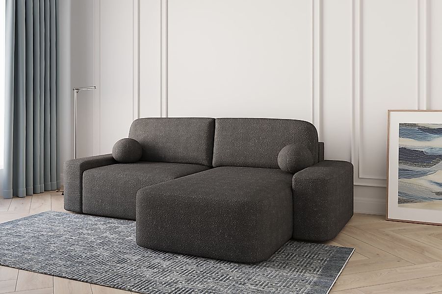 MOEBLO Ecksofa Lisbon aus Bouclé, Ottomane günstig online kaufen