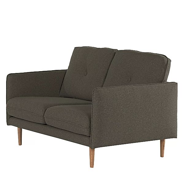 home24 Norrwood Sofa Pigna I 2-Sitzer Dunkelgrau Webstoff 148x86x94 cm günstig online kaufen