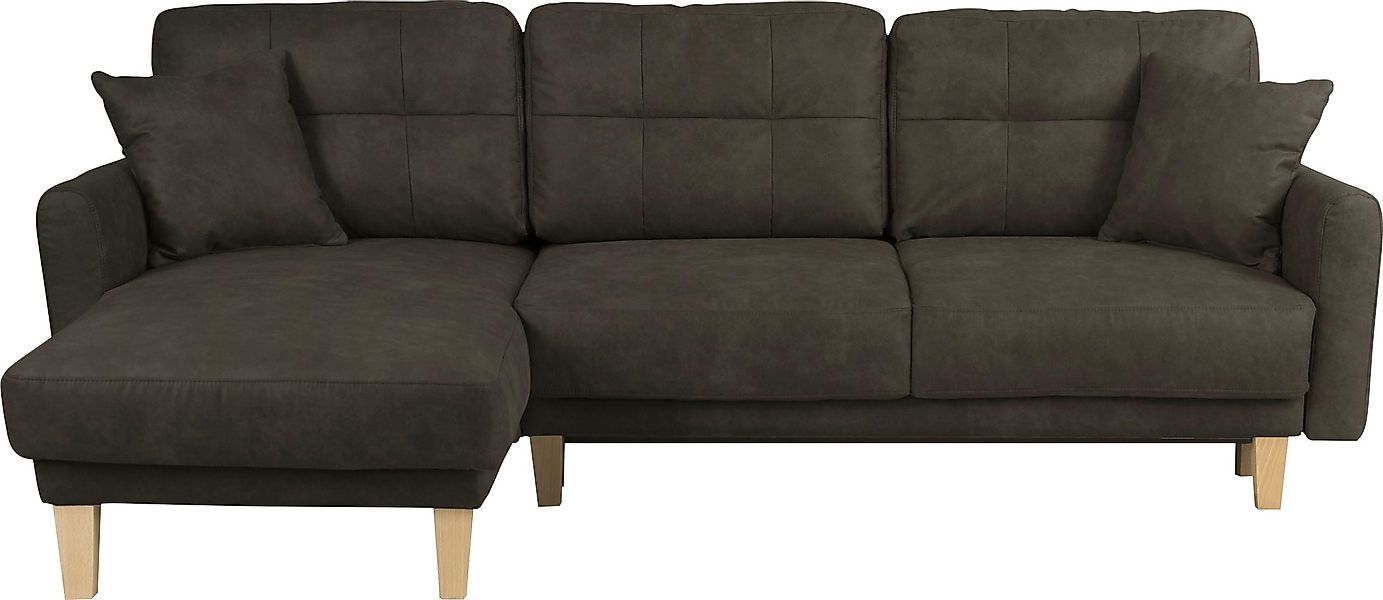 Home affaire Ecksofa "Triplo, Zierkissen, Schlaffunktion, B/T/H: 234/164/89 günstig online kaufen