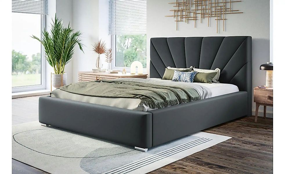 Polsterbett mit Stauraum Slough ¦ grau ¦ Maße (cm): B: 140 H: 104 Betten > günstig online kaufen