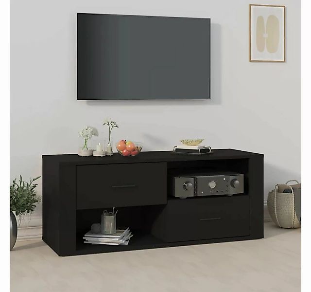 furnicato TV-Schrank Schwarz 100x35x40 cm Holzwerkstoff günstig online kaufen