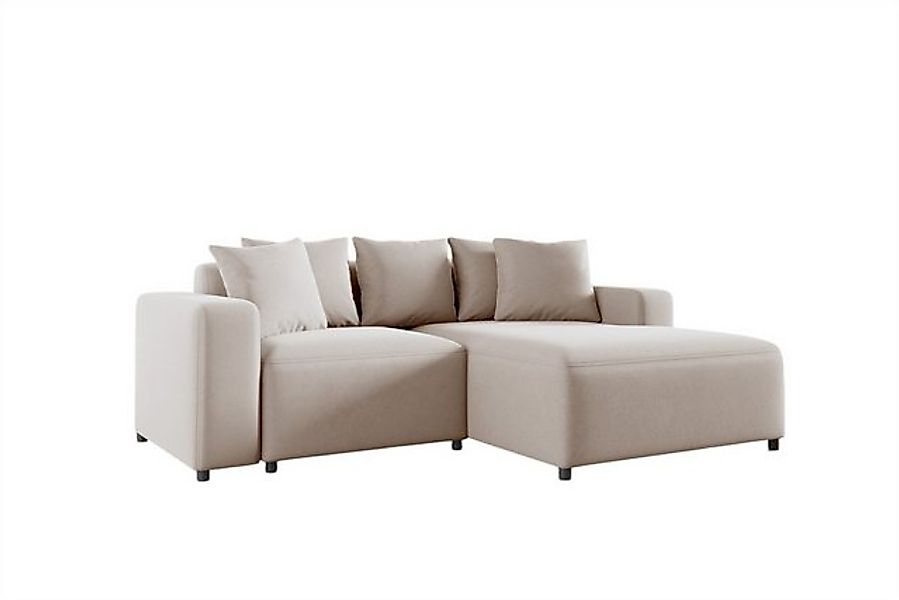 Fun Möbel Ecksofa Designersofa MEGAN XS in Stoff Salvador, inkl. 5 Zierkiss günstig online kaufen