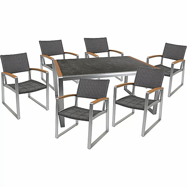 Garden Pleasure Gartenmöbel-Set Set-02 Averna 7-teilig Grau günstig online kaufen