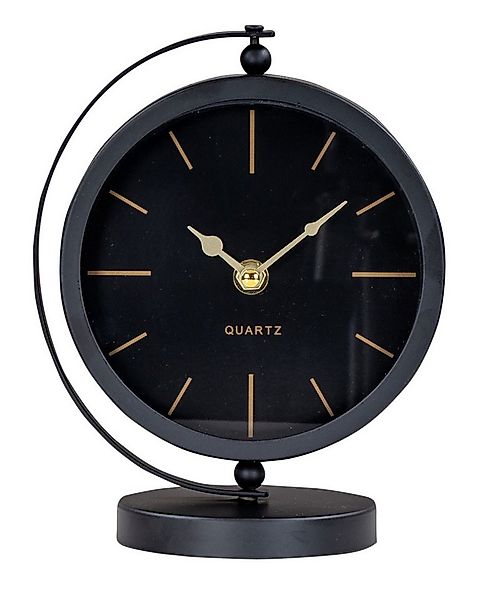 Levandeo® Tischuhr Tischuhr H20cm Schwarz Gold Metall Vintage Retro Metallu günstig online kaufen