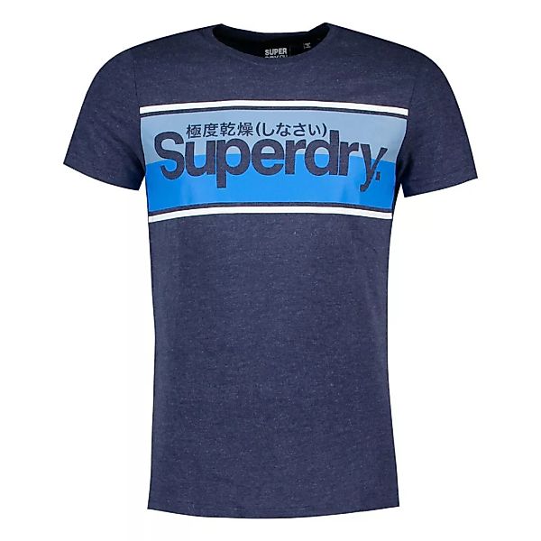Superdry Core Logo Stripe Kurzarm T-shirt S Princedom Blue Marl günstig online kaufen
