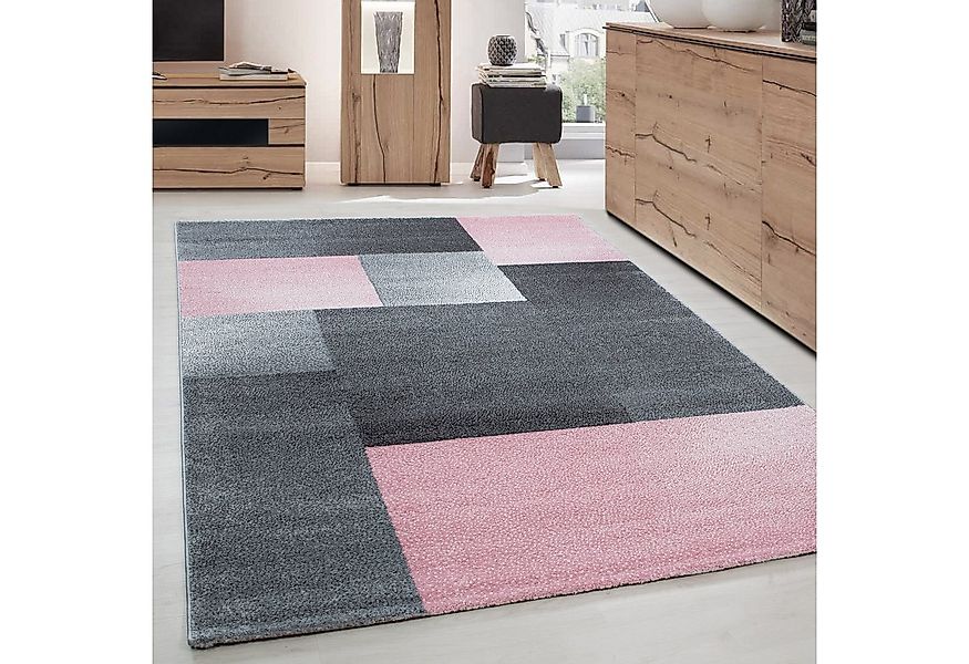 Carpettex Frisé-Teppich Kariert Design, Läufer, Höhe: 11 mm, Kurzflor Teppi günstig online kaufen