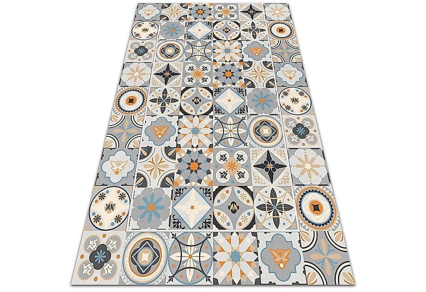 Tulup Vinylteppich PVC Teppich Wohnzimmer Dekorative Waschbarer Graue Flies günstig online kaufen