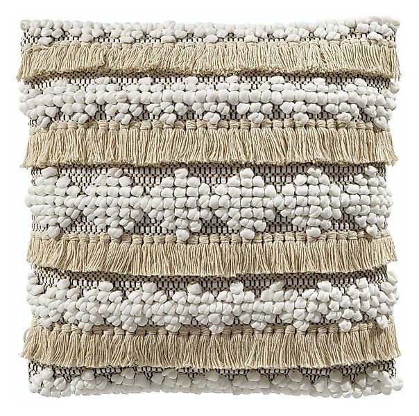 Kissenhülle BOHO, Beige, Quasten, Baumwolle, 45 x 45 cm, (1 Stück) günstig online kaufen