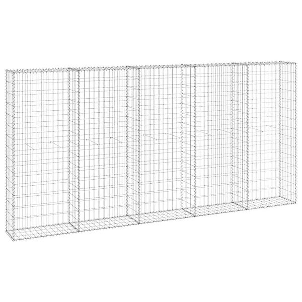 vidaXL Gabionenwand mit Abdeckung Verzinkter Stahl 300x30x150 cm 147822 günstig online kaufen