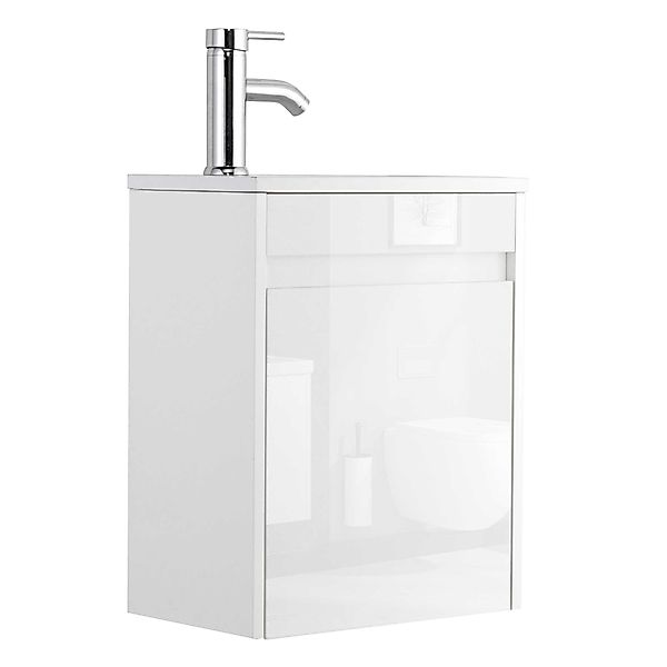 UEV Waschtisch Waschbecken klein mit Unterschrank set, Badmöbel Gäste-WC (W günstig online kaufen