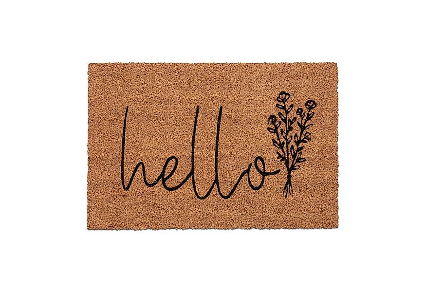 relaxdays Fußmatte Kokos Fußmatte "Hello", rechteckig, Höhe: 15 mm günstig online kaufen