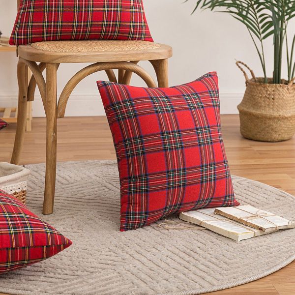 Rosnek Kissenbezug Kariert Kissenbezug Weihnachten Kissenhülle günstig online kaufen