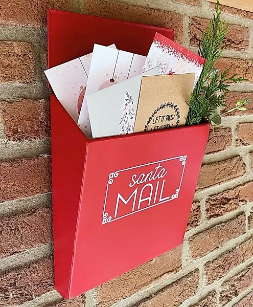 Briefkasten SANTA MAIL Postkasten Weihnachtsmann Rot Weihnachtspost Weihnac günstig online kaufen
