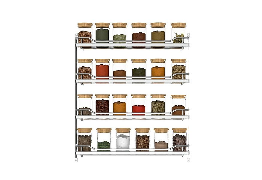 Kirchhoff Gewürzregal hängend, chrom, 370 x 60 x 425 mm, für 4 x 6 Dosen günstig online kaufen