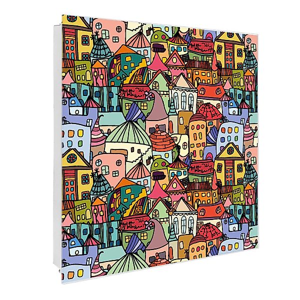 banjado Schlüsselkasten Glas Funky Town (Stahl günstig online kaufen