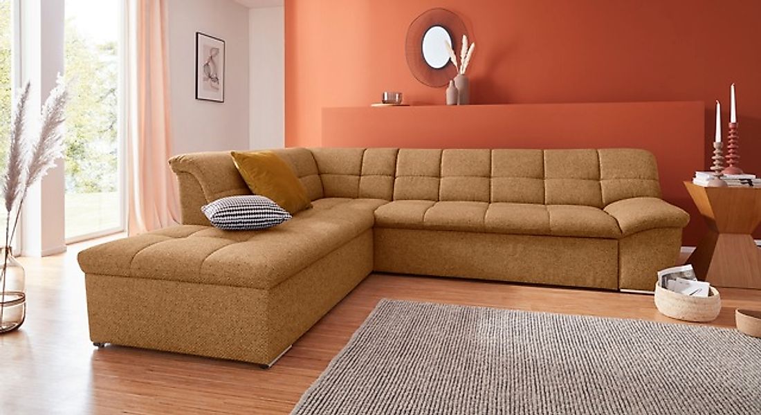 DOMO collection Ecksofa »Lagoa, moderne Sitzheftung, bequem und komfortabel günstig online kaufen