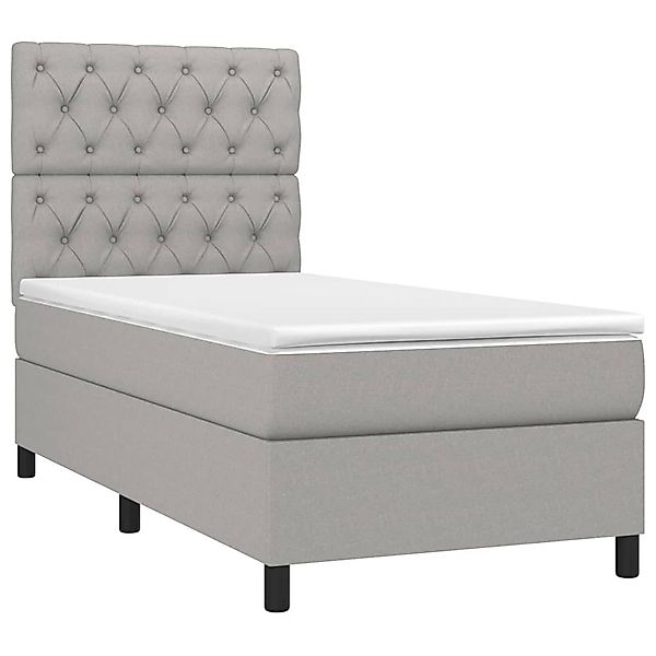 vidaXL Bett Boxspringbett mit Matratze Hellgrau günstig online kaufen