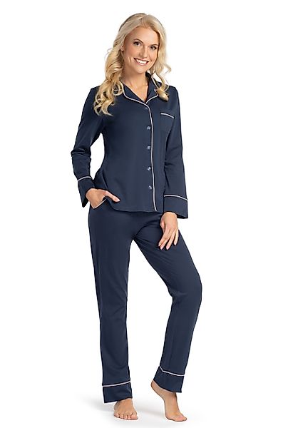 SNOOZE OFF Pyjama Schlafanzug in Dunkelblau günstig online kaufen