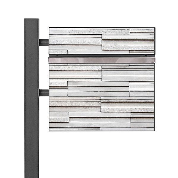 Banjado Standbriefkasten Anthrazit 45x120x16.5cm Groß Inkl. Montagematerial günstig online kaufen
