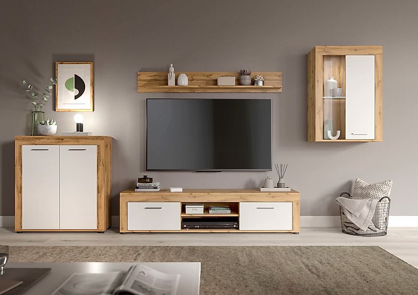 INOSIGN Wohnwand "Aosta, 4-tlg., best. aus: Highboard, Lowboard, Wandboard günstig online kaufen