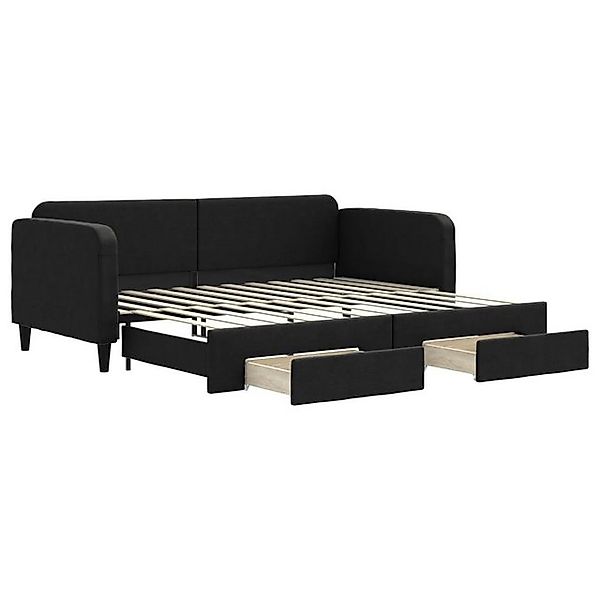 vidaXL Ausziehbett, Tagesbett Ausziehbar mit Schubladen Schwarz 90x200 cm S günstig online kaufen
