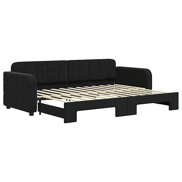 vidaXL Ausziehbett, Tagesbett Ausziehbar Schwarz 80x200 cm Samt günstig online kaufen