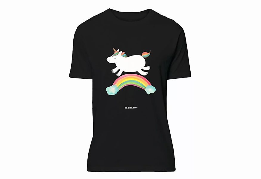 Mr. & Mrs. Panda T-Shirt Einhorn Regenbogen - Schwarz - Geschenk, Unicorn, günstig online kaufen
