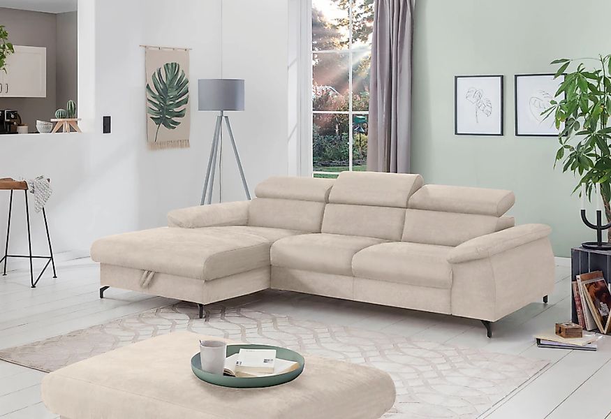 COTTA Polstergarnitur "Kitty L-Form, B: 242 bzw. 100 cm (Set: Ecksofa & Hoc günstig online kaufen