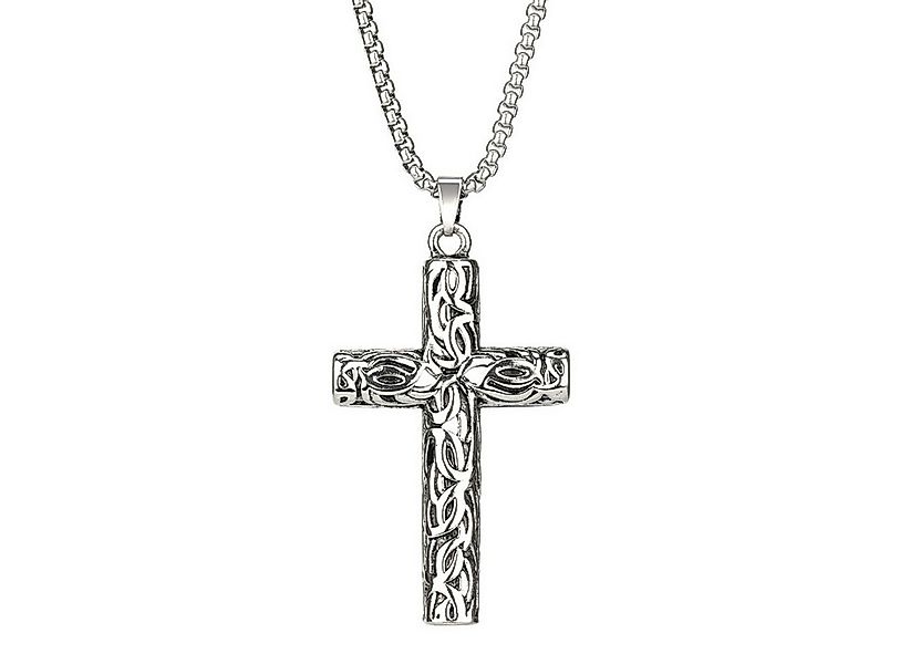 KARMA Edelstahlkette Halskette mit Kreuz Silber Herren Edelstahl 70 cm (Kre günstig online kaufen