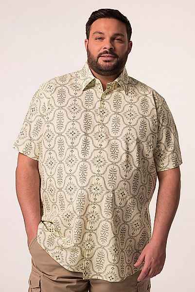 Men Plus Kurzarmhemd Hemd Halbarm Kentkragen Print Comfort Fit günstig online kaufen