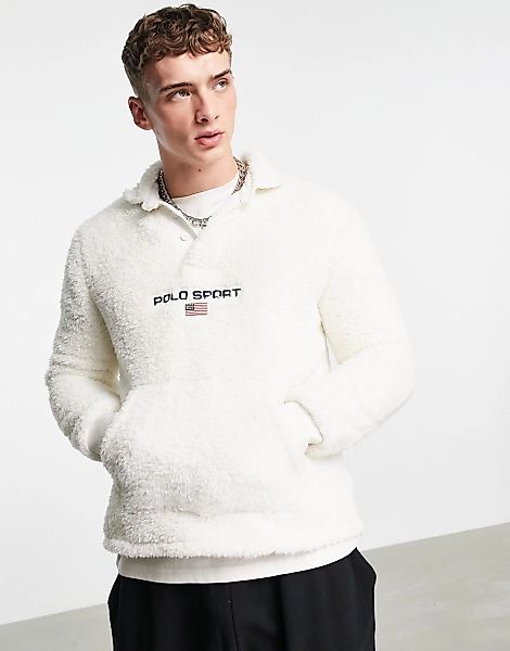 Polo Ralph Lauren – Sport Sonderkollektion – Rugby-Sweatshirt aus zottelige günstig online kaufen