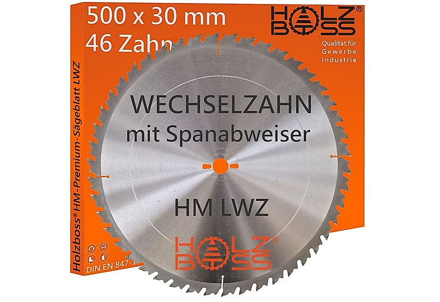 Holzboss® Sägeblatt HM-Kreissägeblatt 46xZahn LWZ 500x30mm mit Spanabweiser günstig online kaufen