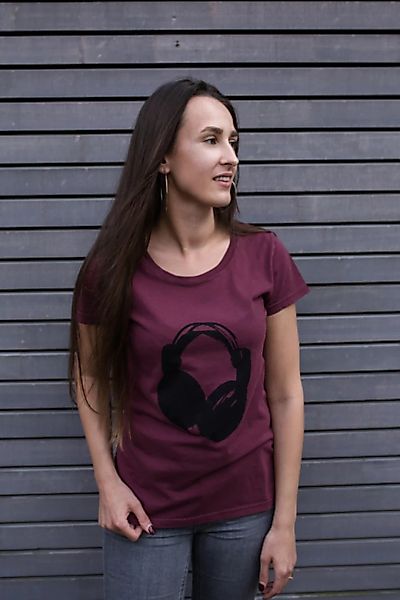 Kopfhörer Organic Fair Women Basic Shirt _ Washed Berry / Ilp05 günstig online kaufen