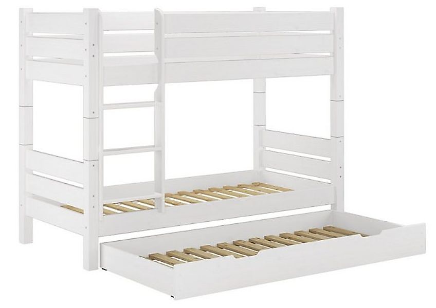 ERST-HOLZ Etagenbett Stockbett für Kinder Weiß 90 x 200 mit Rollrost und Gä günstig online kaufen
