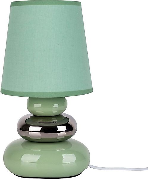 näve Tischleuchte Stoney, ohne Leuchtmittel, mit Keramikfuß und Textilschir günstig online kaufen