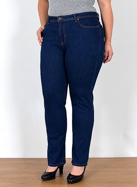 ESRA Straight-Jeans Damen Jeanshose Gerader Schnitt Stretch Hose hoher Bund günstig online kaufen