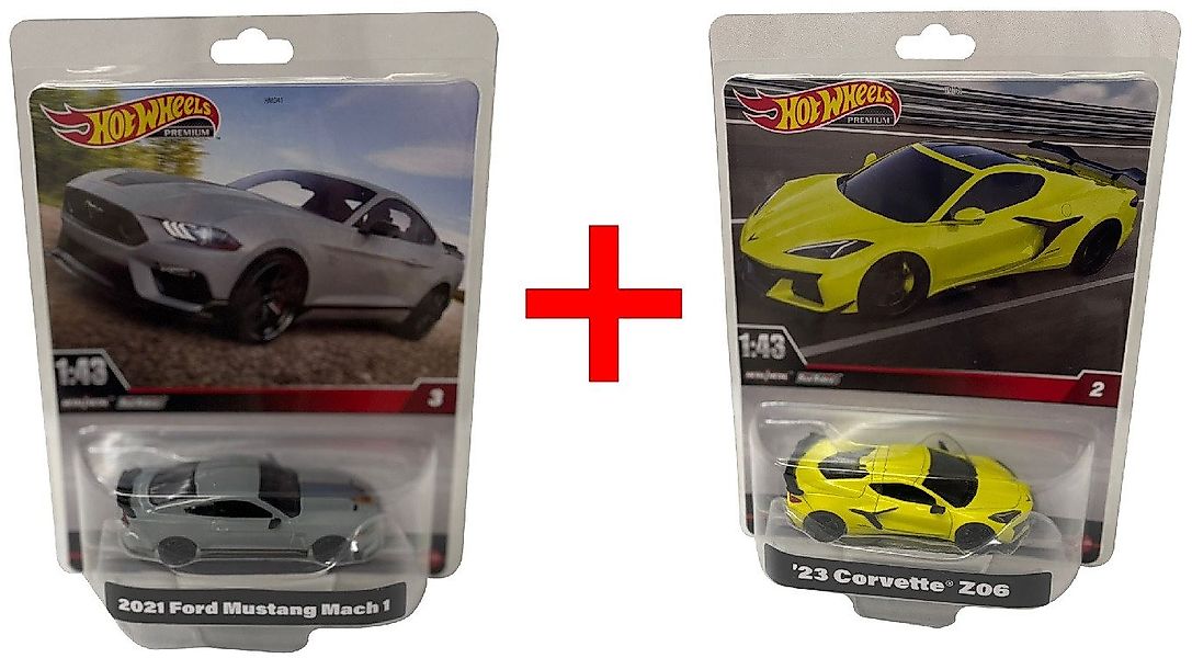 Hot Wheels Spielzeug-Auto 2er-Set Hot Wheels Premium HMD45 2021 Ford Mustan günstig online kaufen