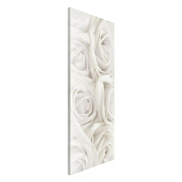Magnettafel Blumen - Hochformat 1:2 Weiße Rosen günstig online kaufen