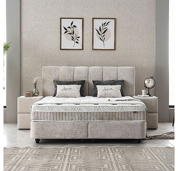 abc bedding Boxspringbett Boxspringbett Komfortbett LUCIA im stilvollen bra günstig online kaufen