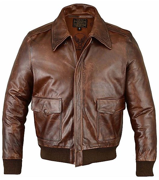 Baallo Lederjacke Herren A-2 Echtleder Fliegerjacke Pilotenjacke Bomberjack günstig online kaufen