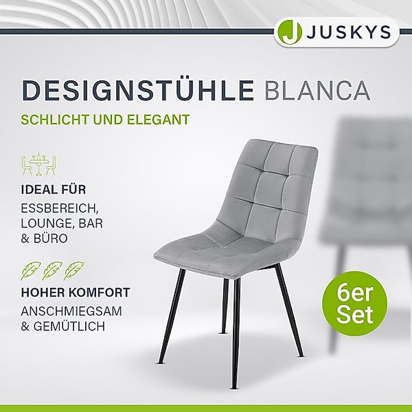 Juskys Esszimmerstuhl Blanca (6 St), bequeme günstig online kaufen