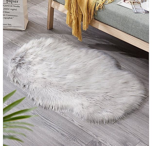 BTTO TEPP Hochflor-Teppich Faux Teppich Kunstfell Nachahmung Wolle Bettvorl günstig online kaufen