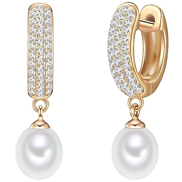Valero Pearls Paar Creolen gelbgold, mit günstig online kaufen