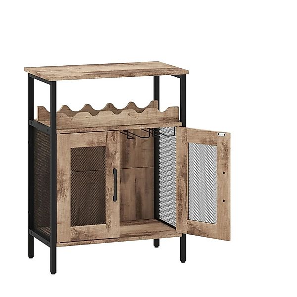 Costway Weinschrank Holz Hellbraun 60 x 34 x 79 cm Abnehmbar günstig online kaufen
