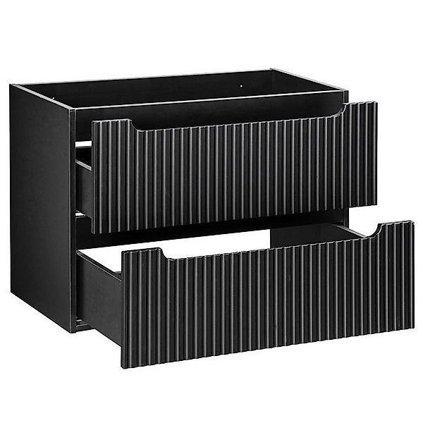 Lomadox Waschbeckenschrank NEWPORT-56-BLACK 80cm Badschrank 2 günstig online kaufen